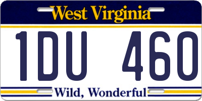WV license plate 1DU460