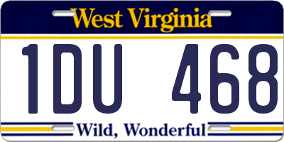 WV license plate 1DU468