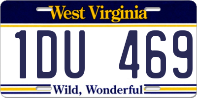 WV license plate 1DU469