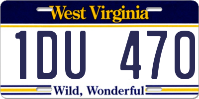 WV license plate 1DU470