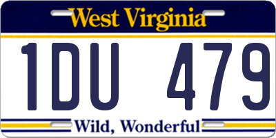 WV license plate 1DU479
