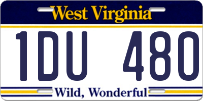 WV license plate 1DU480