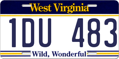 WV license plate 1DU483