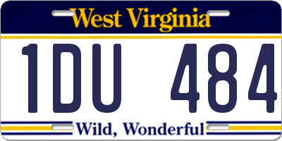 WV license plate 1DU484
