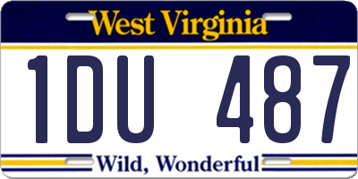 WV license plate 1DU487