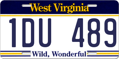 WV license plate 1DU489