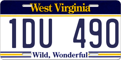 WV license plate 1DU490