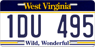 WV license plate 1DU495
