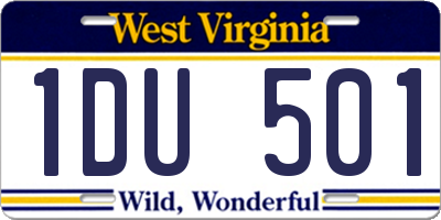 WV license plate 1DU501