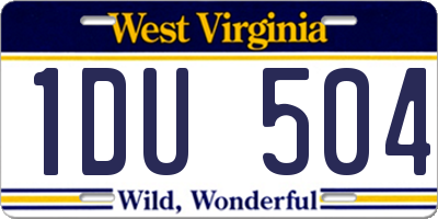 WV license plate 1DU504