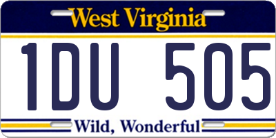 WV license plate 1DU505