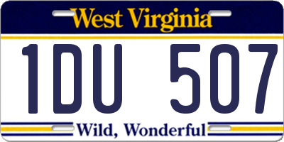 WV license plate 1DU507