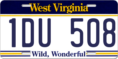 WV license plate 1DU508