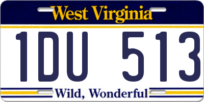 WV license plate 1DU513