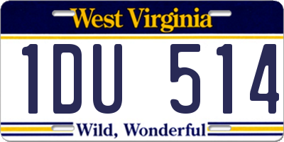WV license plate 1DU514
