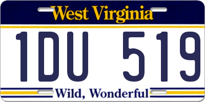 WV license plate 1DU519