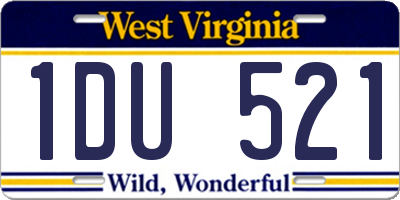 WV license plate 1DU521