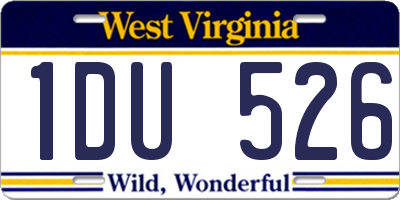 WV license plate 1DU526