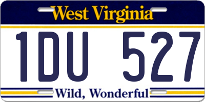 WV license plate 1DU527