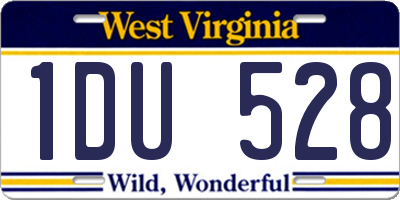 WV license plate 1DU528