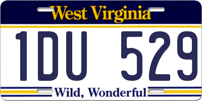 WV license plate 1DU529