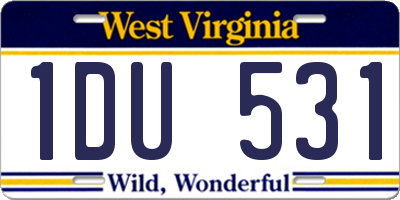 WV license plate 1DU531