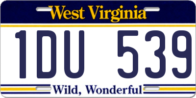 WV license plate 1DU539
