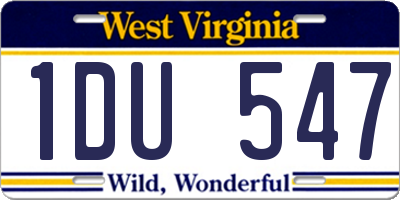 WV license plate 1DU547
