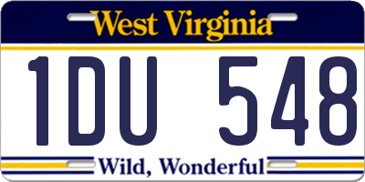WV license plate 1DU548