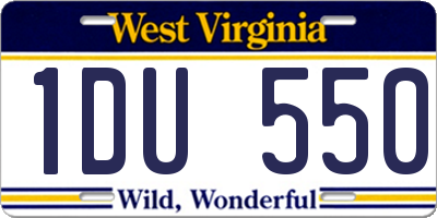 WV license plate 1DU550