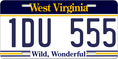 WV license plate 1DU555