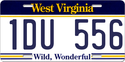 WV license plate 1DU556
