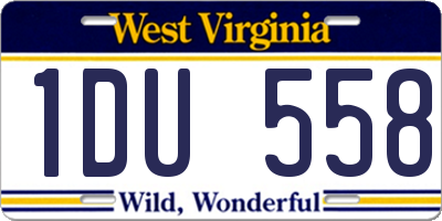 WV license plate 1DU558