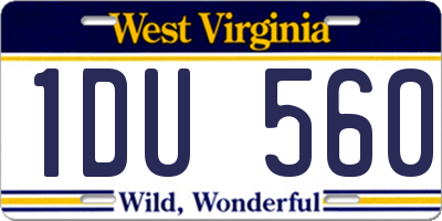 WV license plate 1DU560