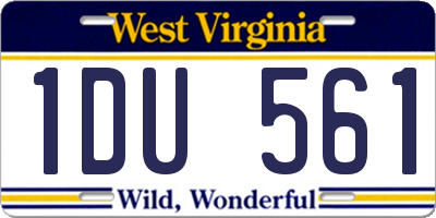 WV license plate 1DU561