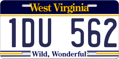 WV license plate 1DU562