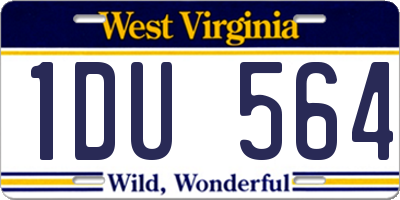 WV license plate 1DU564