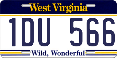 WV license plate 1DU566