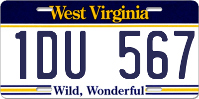 WV license plate 1DU567