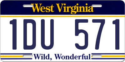 WV license plate 1DU571