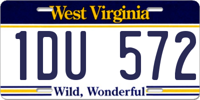 WV license plate 1DU572