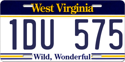 WV license plate 1DU575