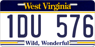WV license plate 1DU576