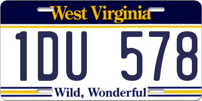 WV license plate 1DU578
