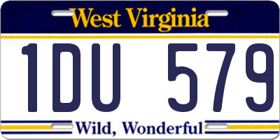 WV license plate 1DU579