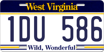 WV license plate 1DU586