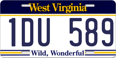 WV license plate 1DU589