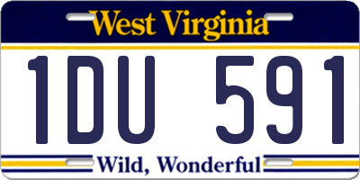 WV license plate 1DU591
