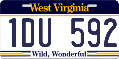 WV license plate 1DU592