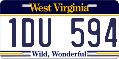 WV license plate 1DU594